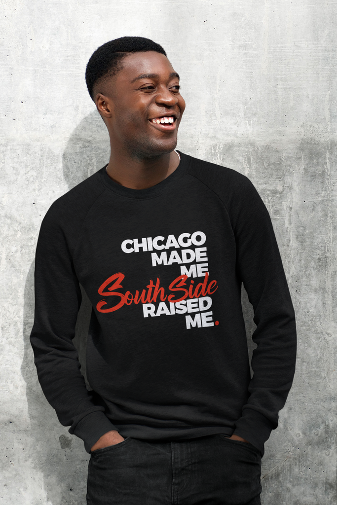 CHICAGO MADE SOUTH SIDE RAISED SWEATER SCRIPT CHICAGO CULTURE